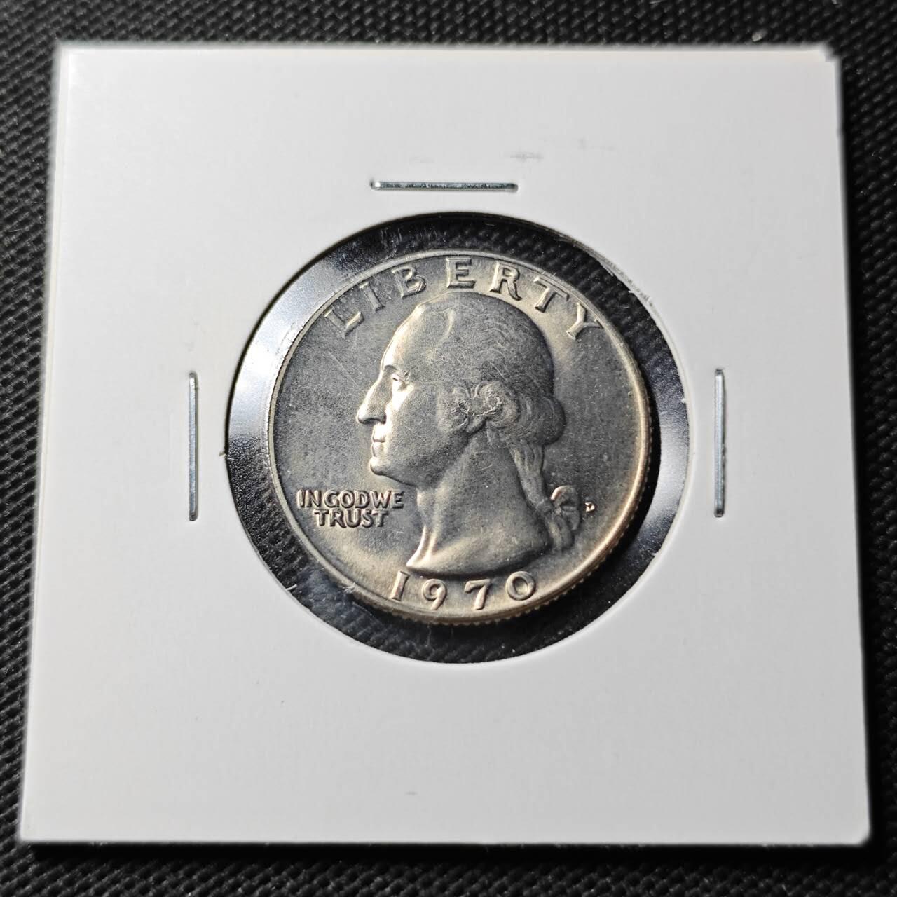 KK钱币收藏小铺  第363场  2月预留时间 周末发货  1970美国25分好品