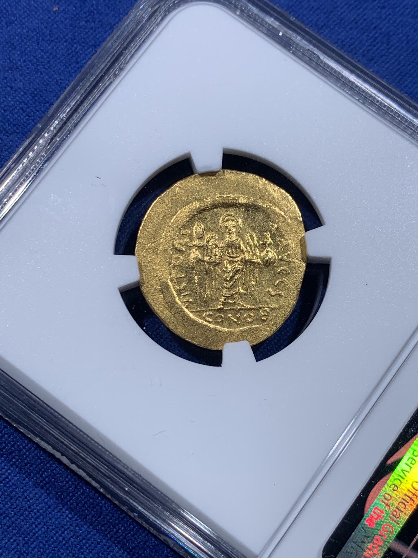 《竞宝斋》第434场 周日，周一2场连拍 （全场包邮） NGC MS 4/5 5/5 拜占庭帝国福卡斯索里多金币 极品分数 收藏级