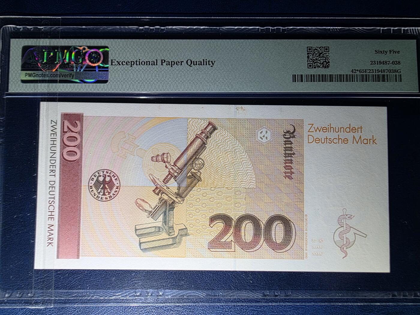 叁拾收藏第33期 德国1989年200马克补号PMG65（德国医学家埃尔利希）
