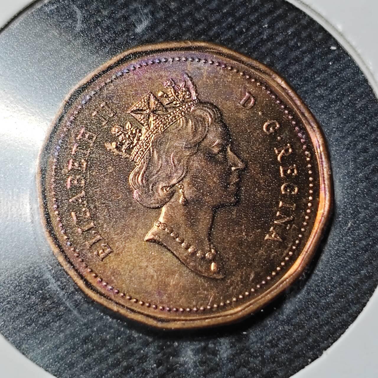 KK钱币收藏小铺  第363场  2月预留时间 周末发货  1992加拿大1分纪念币 好品