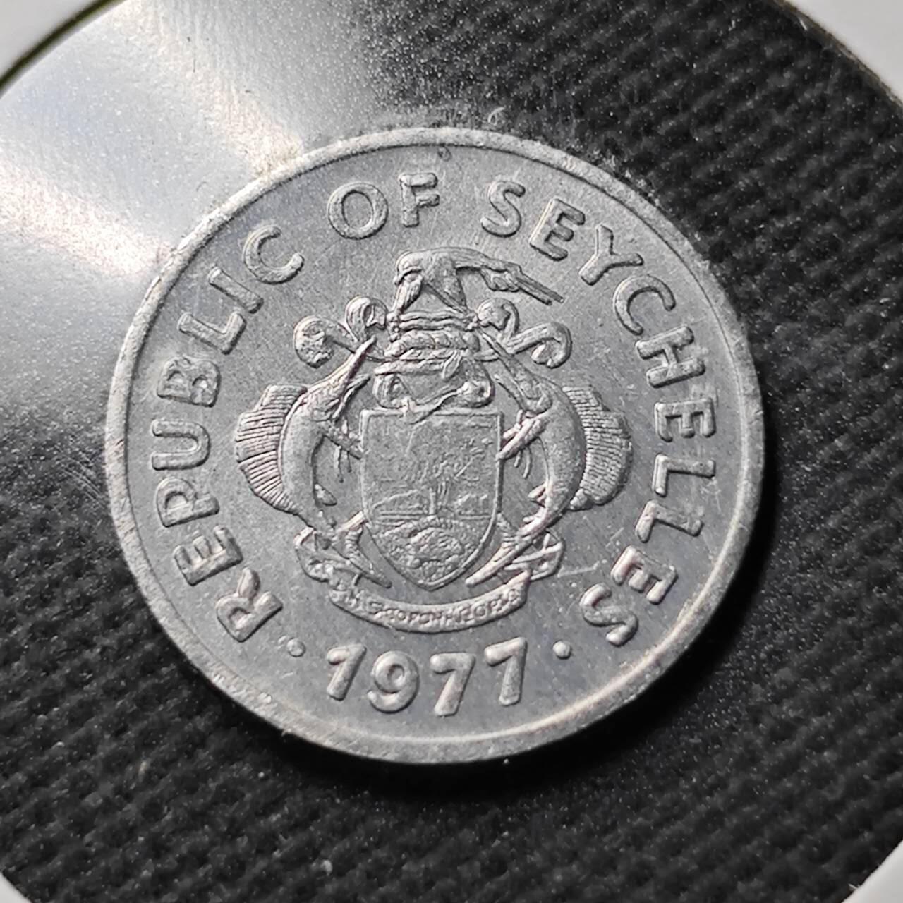 KK钱币收藏小铺  第363场  2月预留时间 周末发货  1977塞舌尔1分 好品