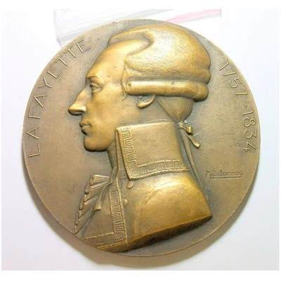 【艺术】法国艺术大章1930年 拉法耶特元帅+同名邮轮 高浮雕精制超大铜章 68MM 156克 - 【艺术】法国艺术大章1930年 拉法耶特元帅+同名邮轮 高浮雕精制超大铜章 68MM 156克