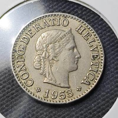 KK钱币收藏小铺  第363场  2月预留时间 周末发货 -  1953瑞士10分