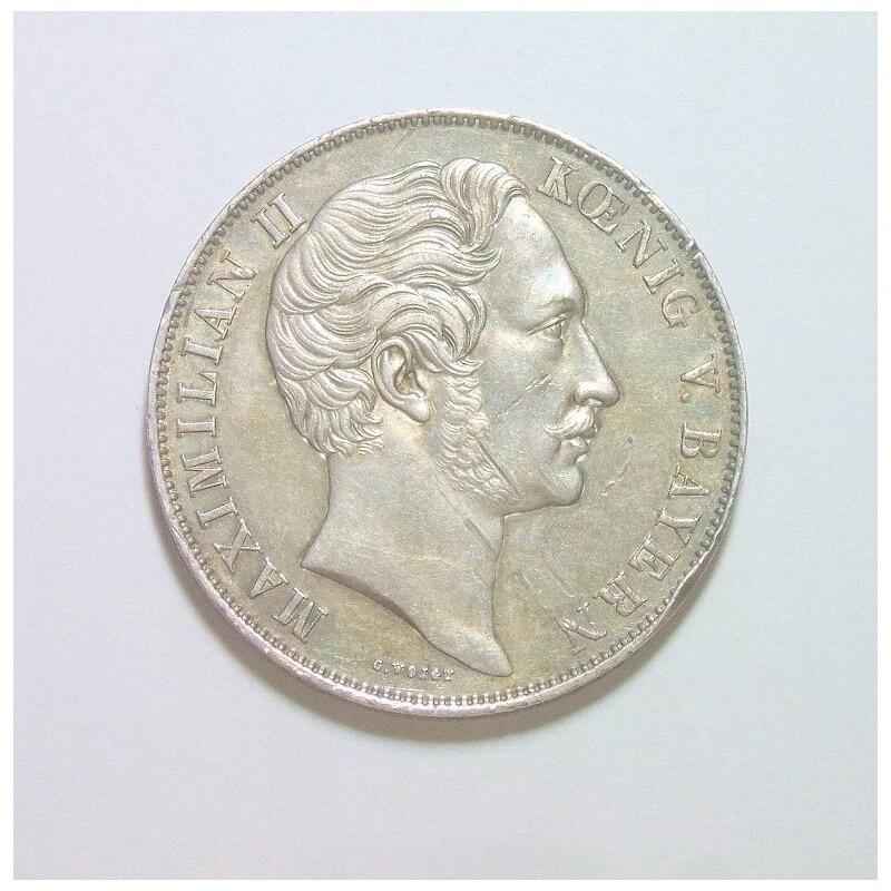 【旋风钱币】11月8日19:00准时开拍 精美欧洲币章、银币银章、第三帝国钱币等 全场包邮！ 【银】德国巴伐利亚1850年 双狮2盾大银币 初铸爽品