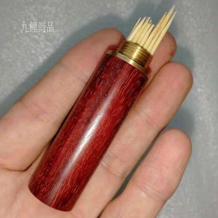 听雨轩（16）木雕 印度小叶紫檀红木牙签筒