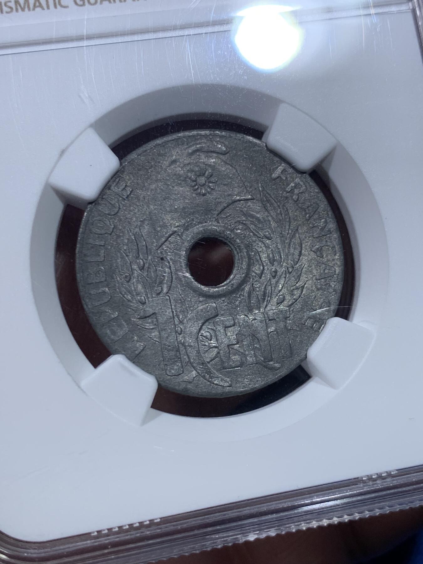 《竞宝斋》第434场 周日，周一2场连拍 （全场包邮） 冠军分 NGC MS64 法属印支 1940年 1分 锌币