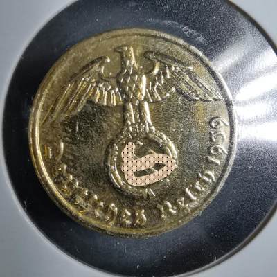 沼泽如烟--第889场 - 德国1939年2芬尼有金色镀层