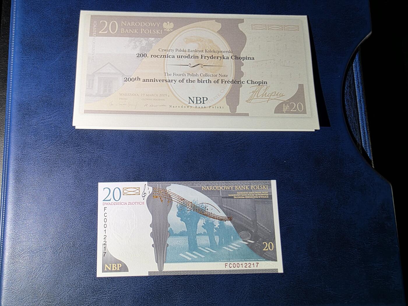 叁拾收藏第33期 波兰20  肖邦 纪念钞  UNC
