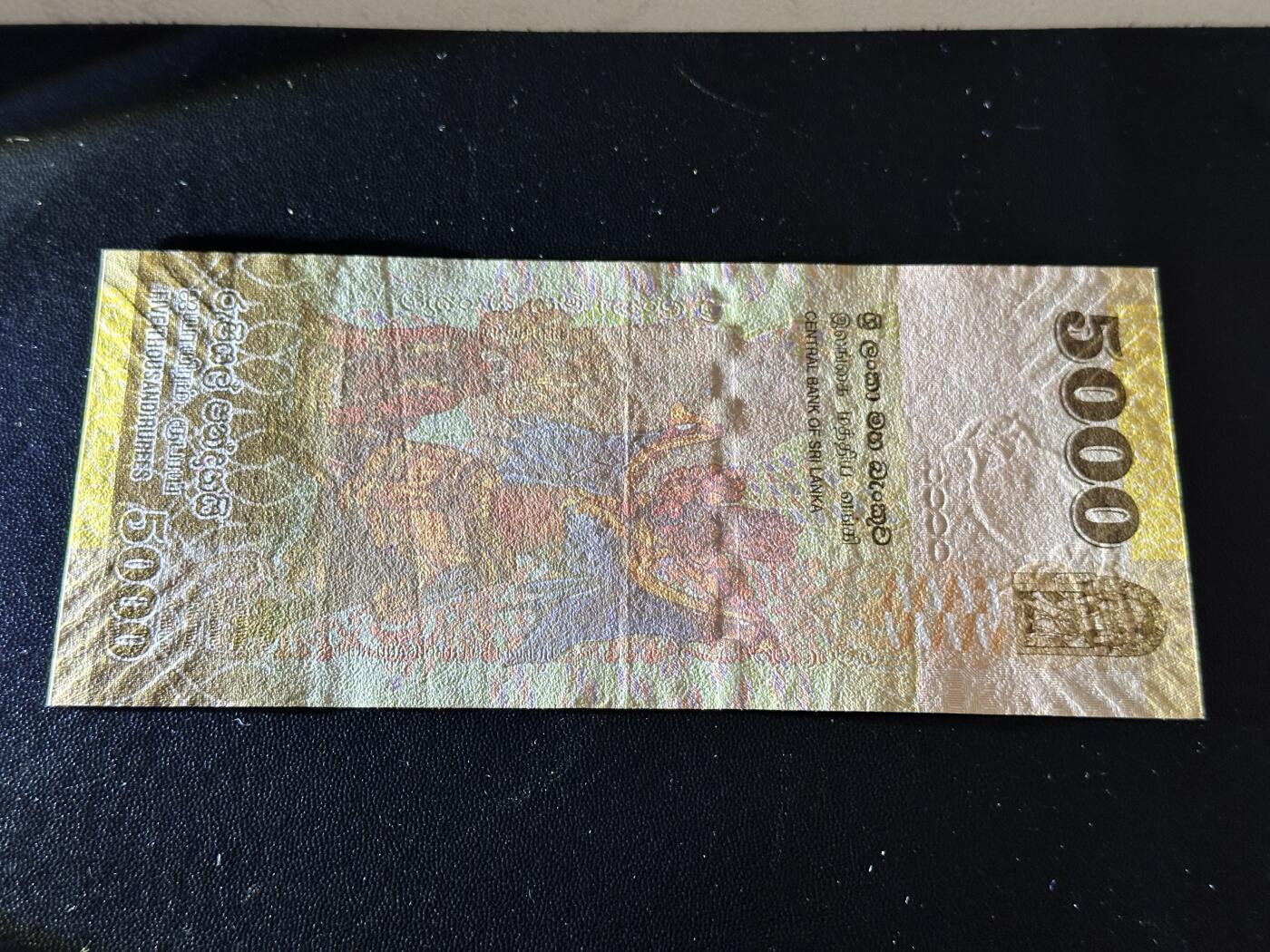 《外钞收藏家》第五百八十一期（畅拍场）（本平台长期征集拍品、欢迎藏友们联系合作） 2019年斯里兰卡5000卢比 非全新 品相如图