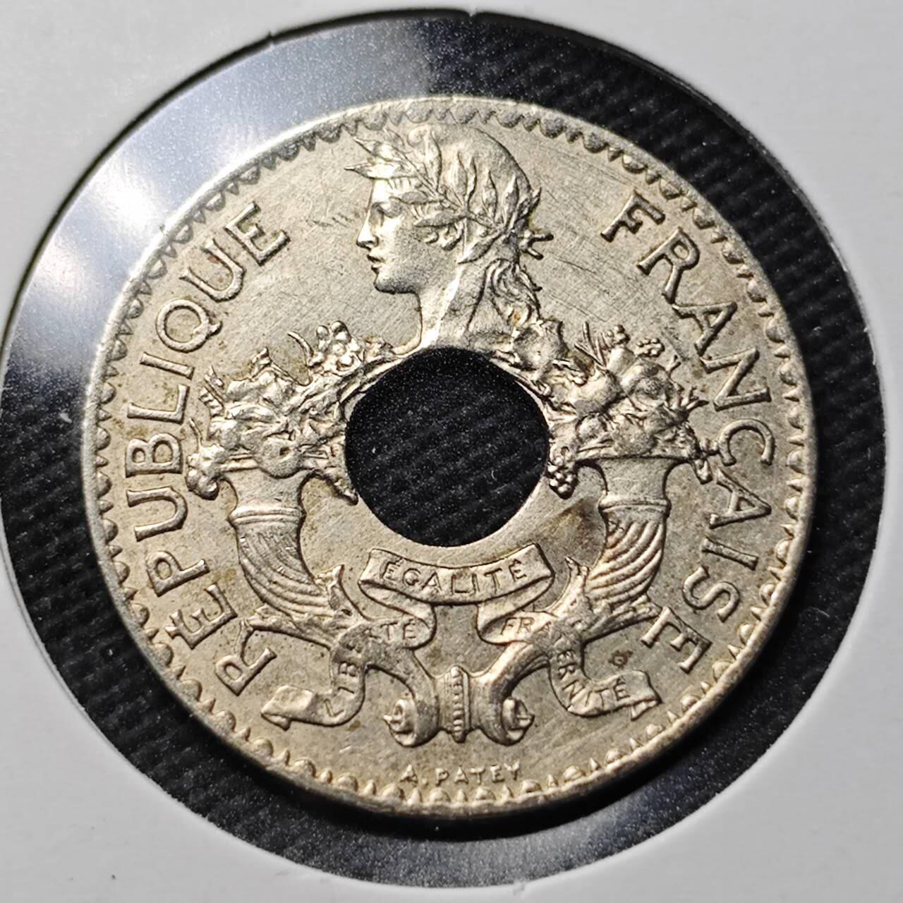 KK钱币收藏小铺  第363场  2月预留时间 周末发货  1938法属印支5分镍币