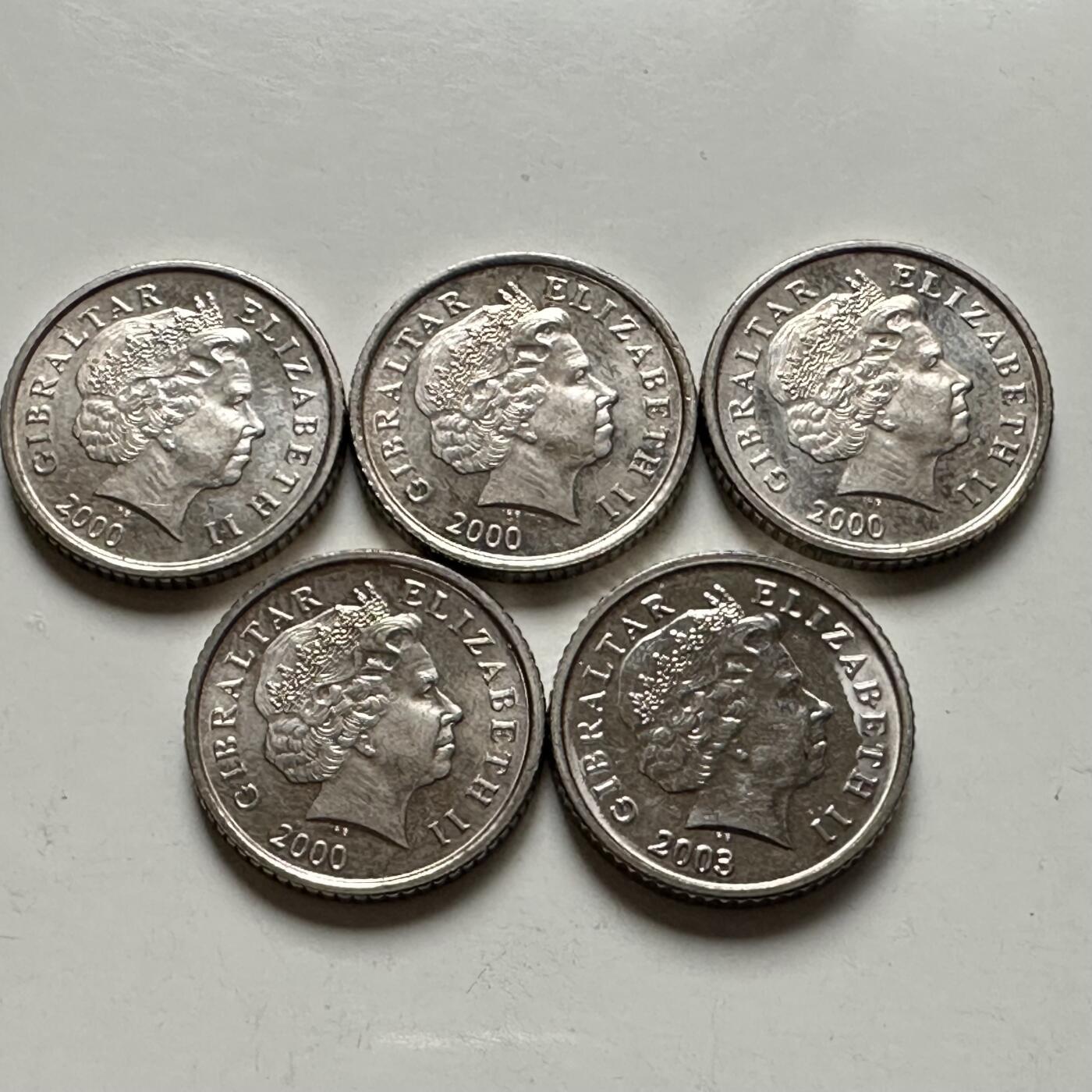 🌹外币初藏🌹🐯2025年第123场  每周二四六晚8️⃣点 接代拍 直布罗陀五便士五枚