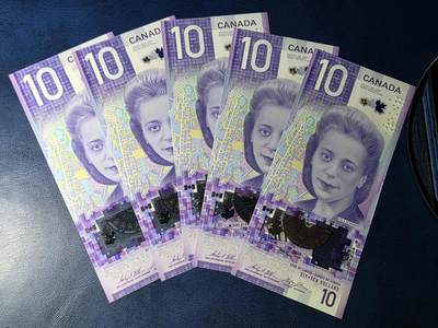 叁拾收藏第33期 - 加拿大2018年10元FTW首发字冠5张连号（2018年IBNS世界最佳纸币）  UNC