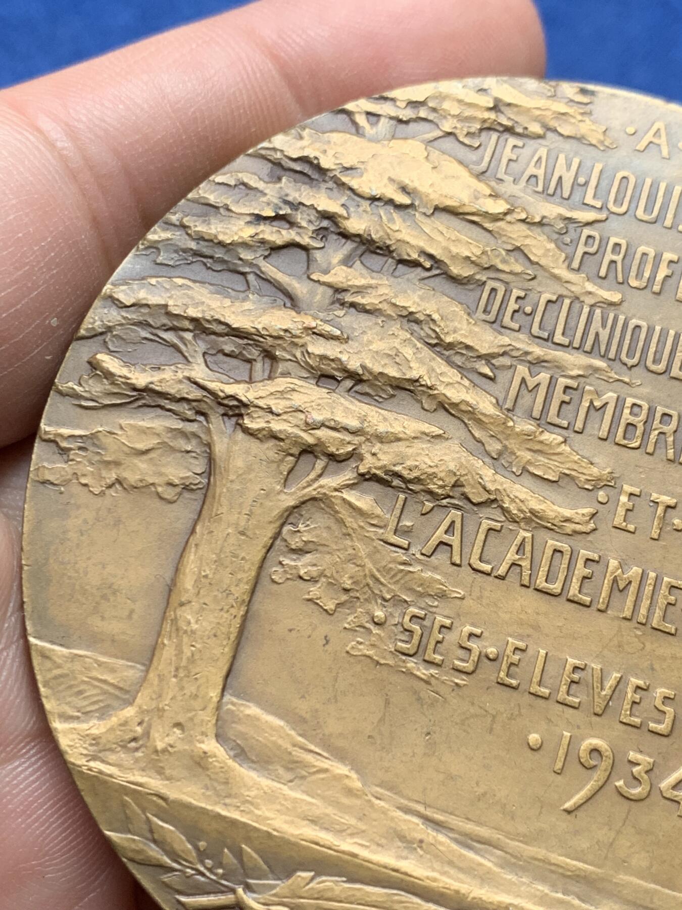 《竞宝斋》第434场 周日，周一2场连拍 （全场包邮） 法国路易斯巴斯图尔生物学家化学家医学研究奖章 144.8克 67.5mm