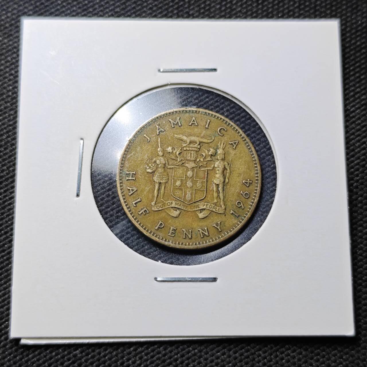 KK钱币收藏小铺  第363场  2月预留时间 周末发货  英属牙买加1/2便士铜币