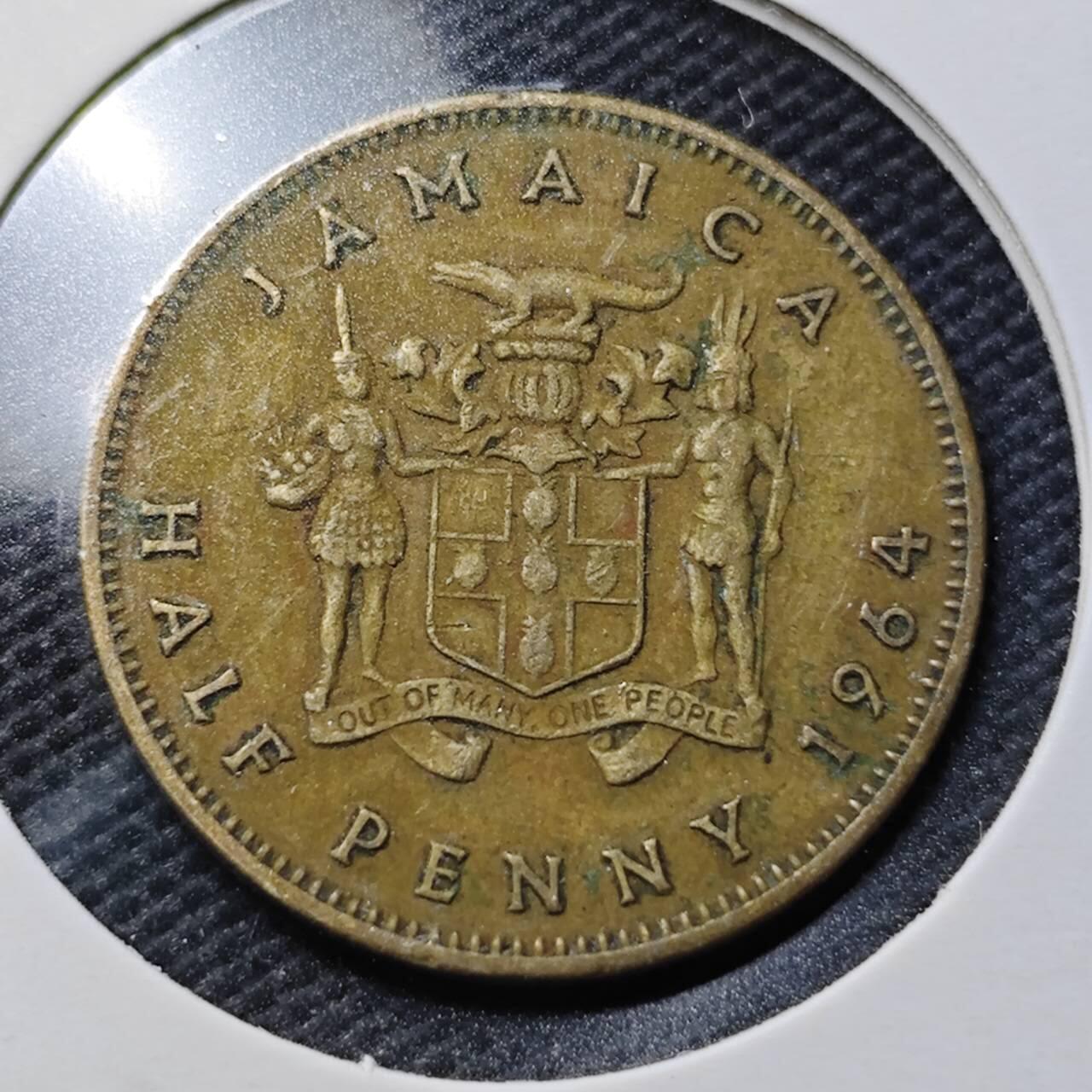 KK钱币收藏小铺  第363场  2月预留时间 周末发货  英属牙买加1/2便士铜币