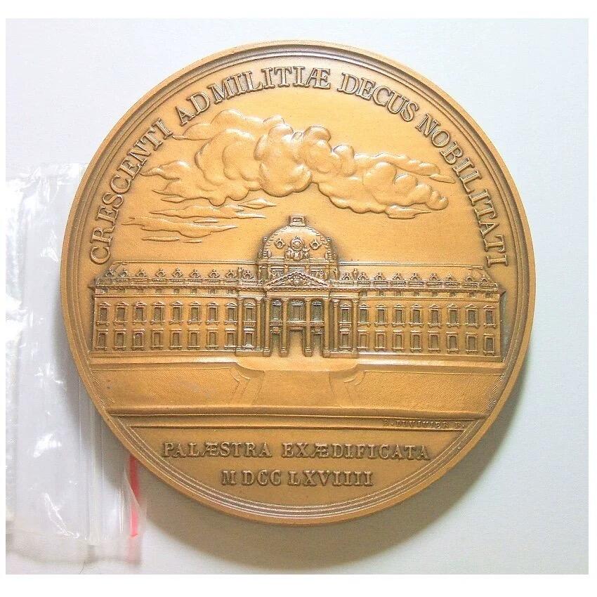 【艺术】法国艺术大章 纪念1769年 路易十五建立巴黎军校 高浮雕精制超大铜章 65MM 133克