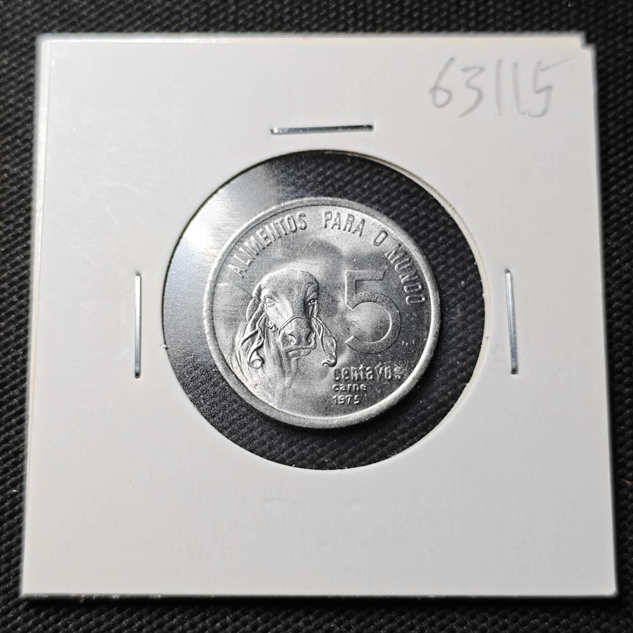 KK钱币收藏小铺  第363场  2月预留时间 周末发货  1975巴西5分纪念币 好品