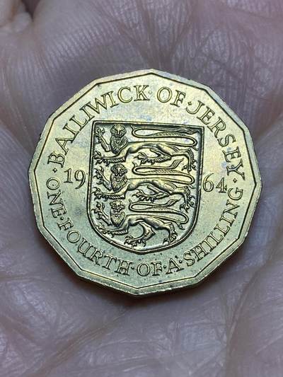 2025年第一百二十一场(总第一百四十七场）外国好品散币(免佣金) - 英属–泽西岛🇯🇪1964年1/4先令