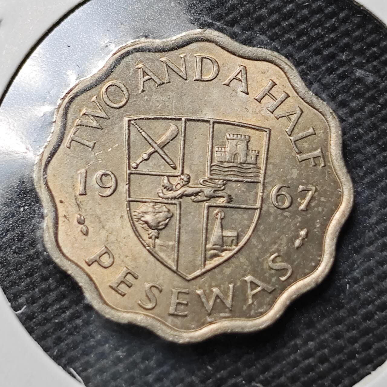 KK钱币收藏小铺  第363场  2月预留时间 周末发货  1967加纳2.5比塞瓦 好品