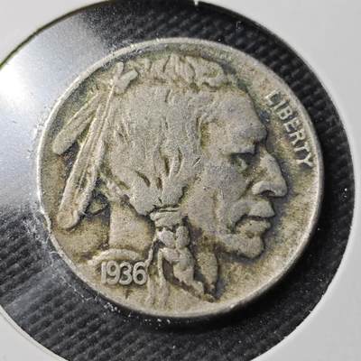 KK钱币收藏小铺  第363场  2月预留时间 周末发货 -  1936美国5分镍币 年份清楚