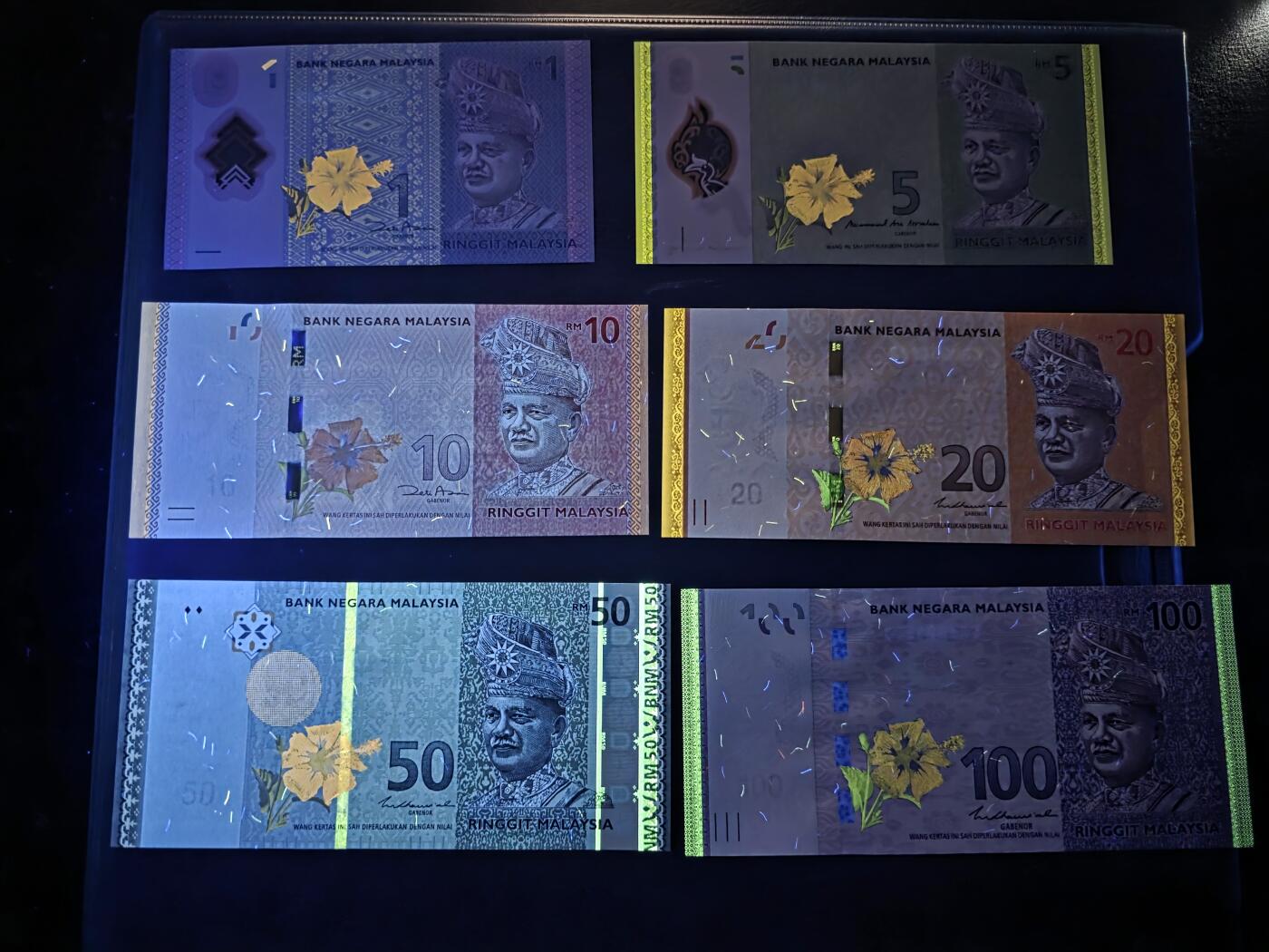 叁拾收藏第33期 马来西亚新版6张一套（1/5/10/20/50/100林吉特） UNC