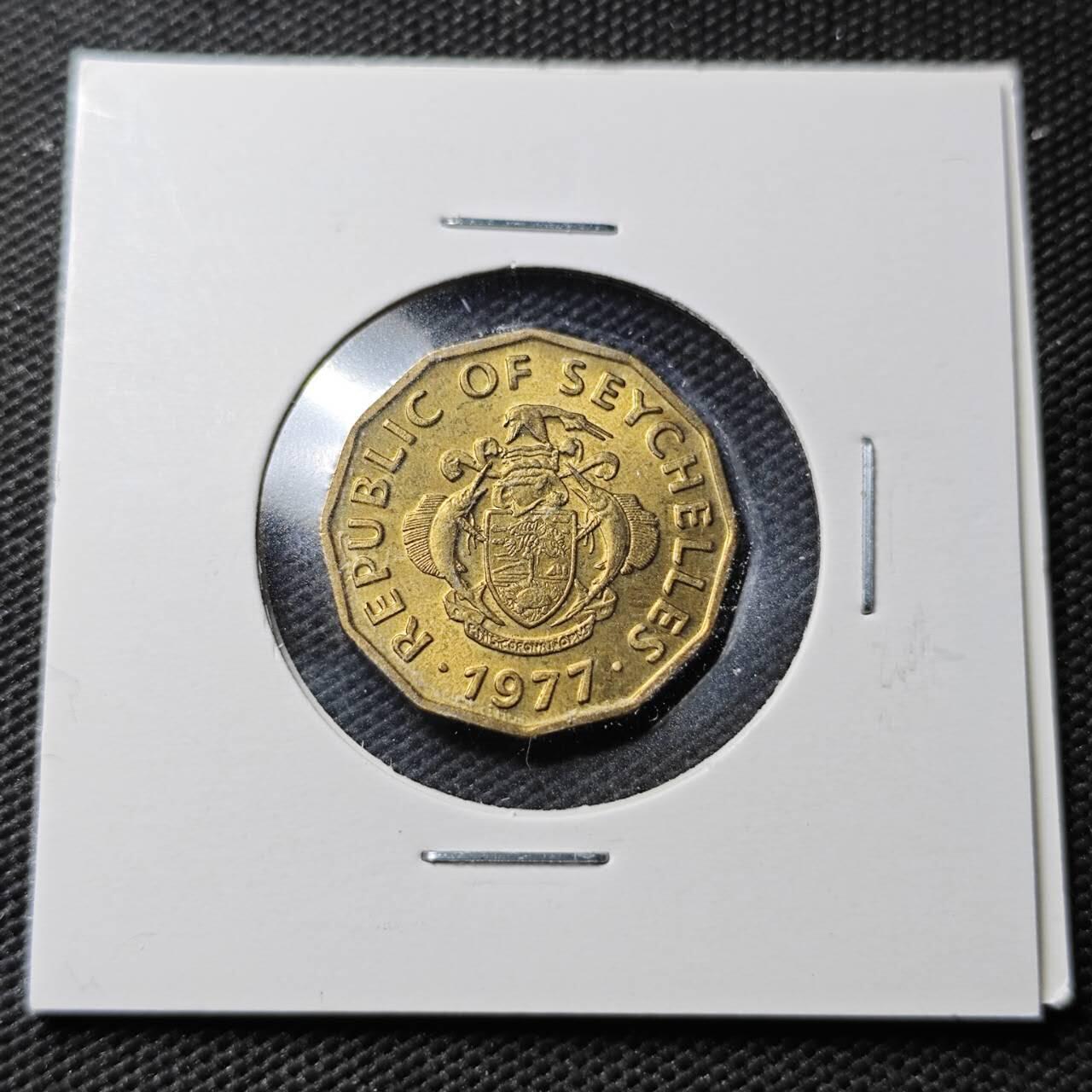 KK钱币收藏小铺  第363场  2月预留时间 周末发货  1977塞舌尔10分铜币 剑鱼