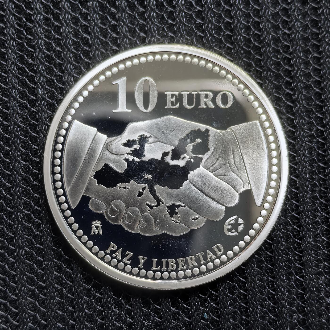 道一币馆币章第一百五十四场 欧洲之星 西班牙2005年欧洲自由和平60周年10欧元精制银币 27g 925S 