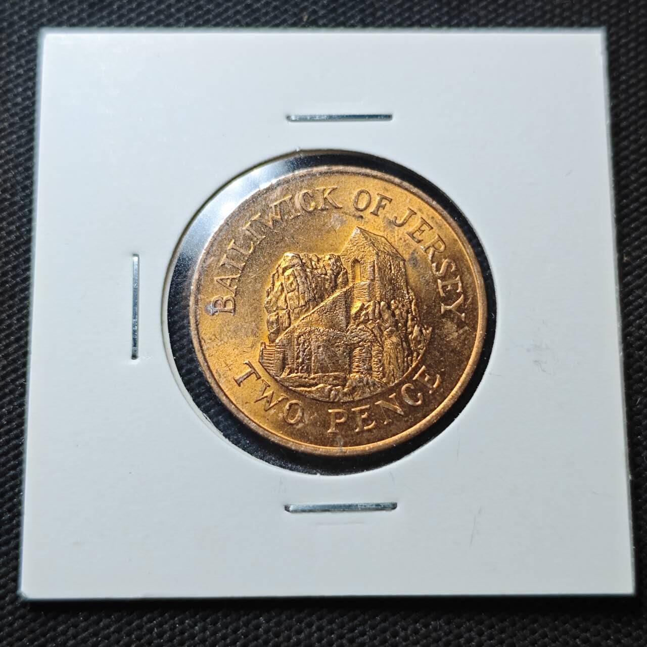 KK钱币收藏小铺  第363场  2月预留时间 周末发货 1983 泽西2便士铜币 好品