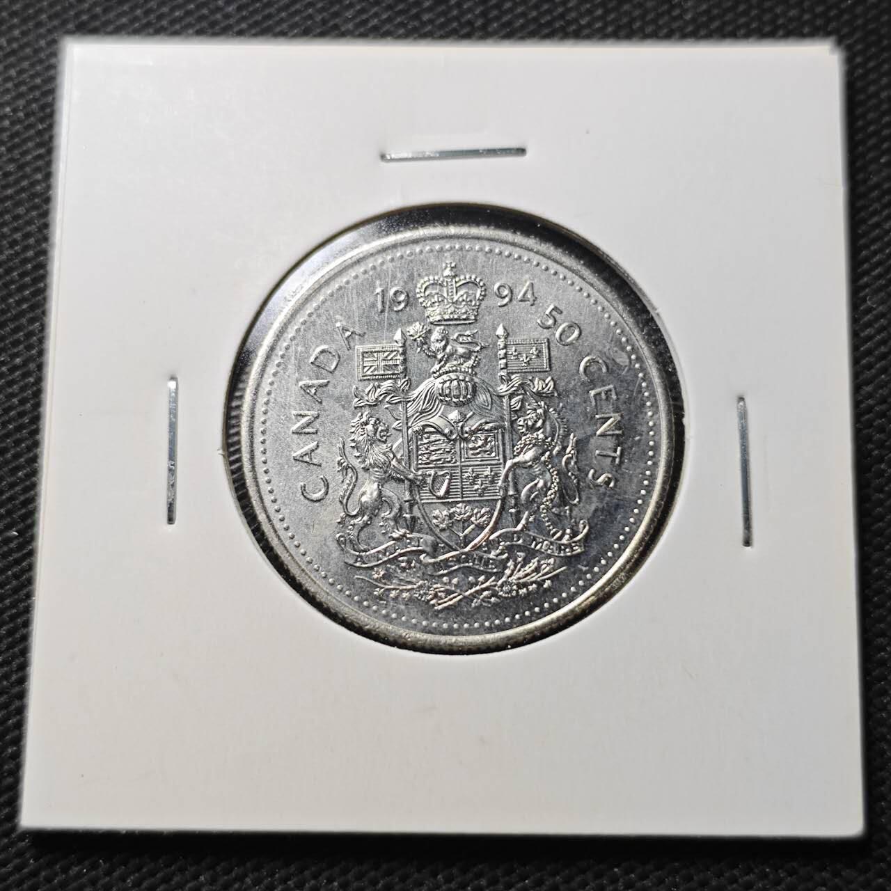 KK钱币收藏小铺  第363场  2月预留时间 周末发货  1994加拿大50分