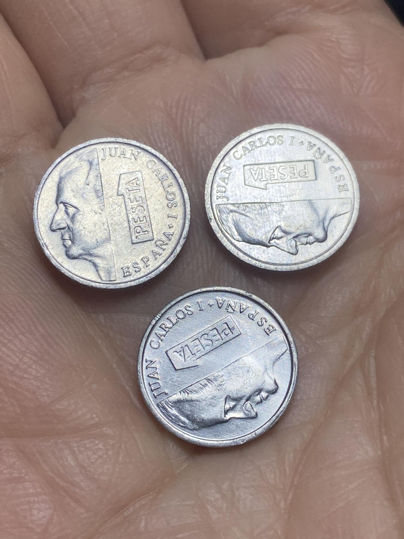 2025年第一百二十一场(总第一百四十七场）外国好品散币(免佣金) 西班牙🇪🇸1比塞塔3枚：1992年96年98年