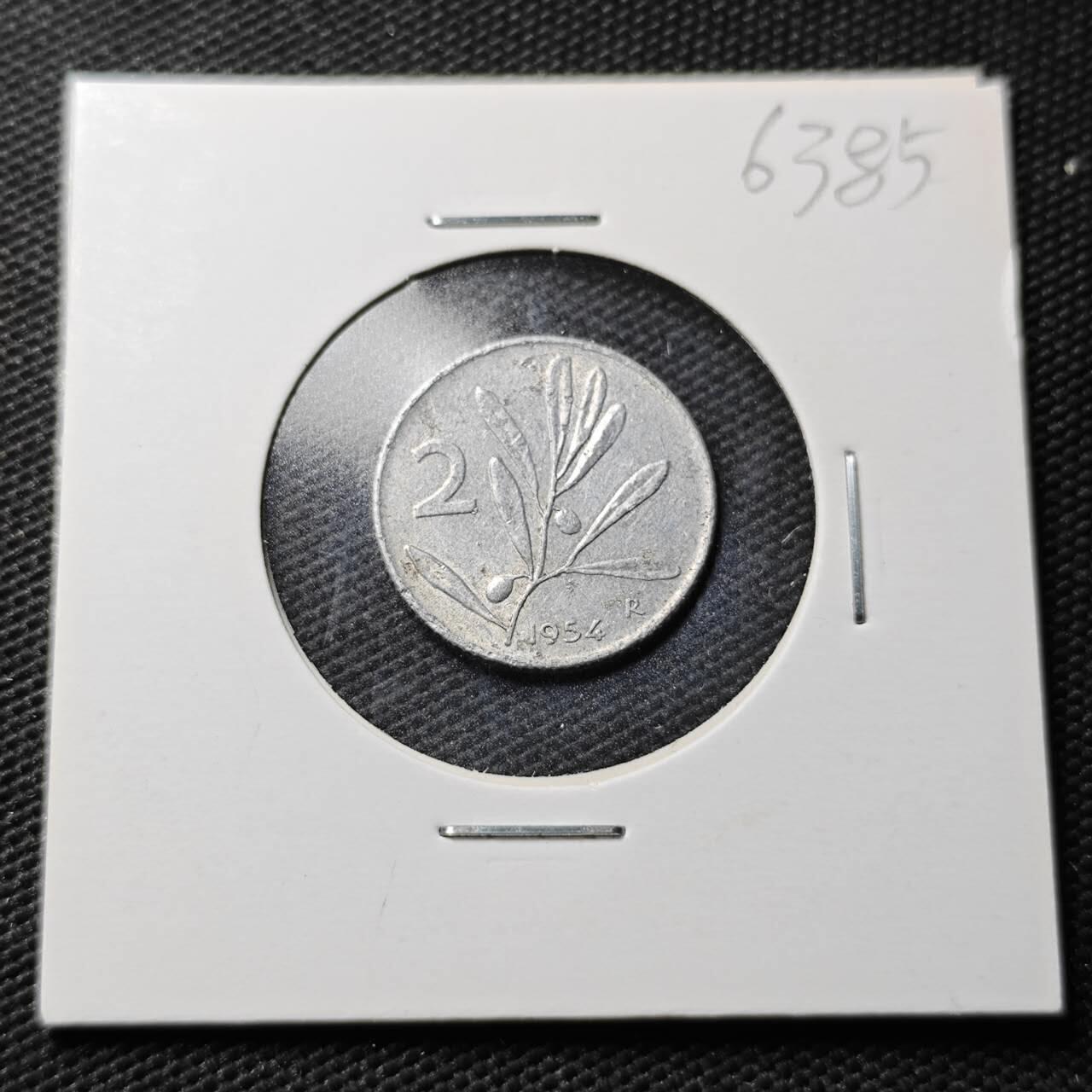 KK钱币收藏小铺  第363场  2月预留时间 周末发货  1954意大利2里拉