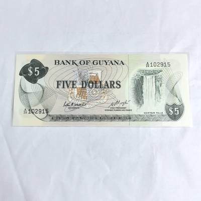 各国外币第97期 大部分全新 - 圭亚那5元 全新
