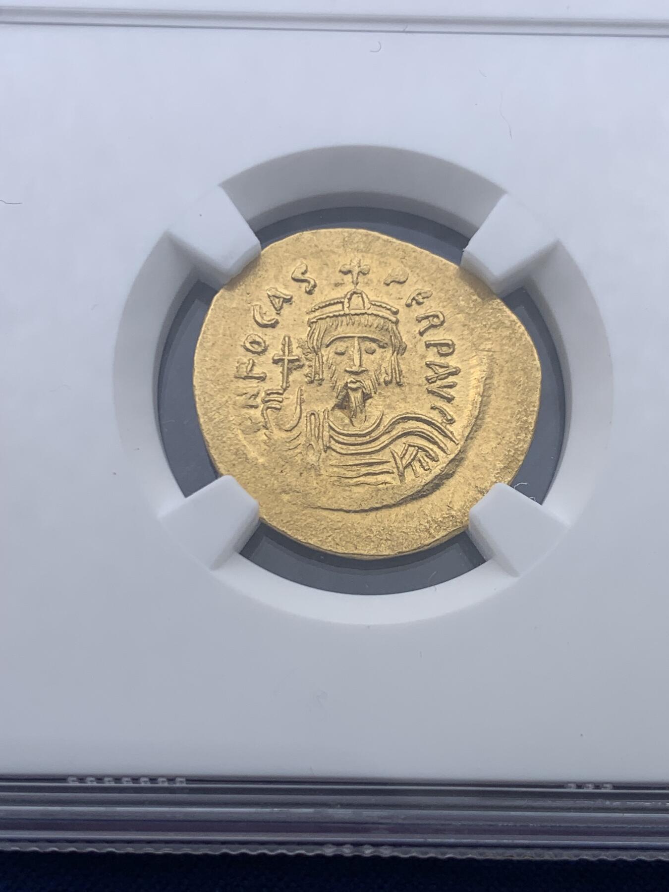 《竞宝斋》第434场 周日，周一2场连拍 （全场包邮） NGC MS 4/5 5/5 拜占庭帝国福卡斯索里多金币 极品分数 收藏级