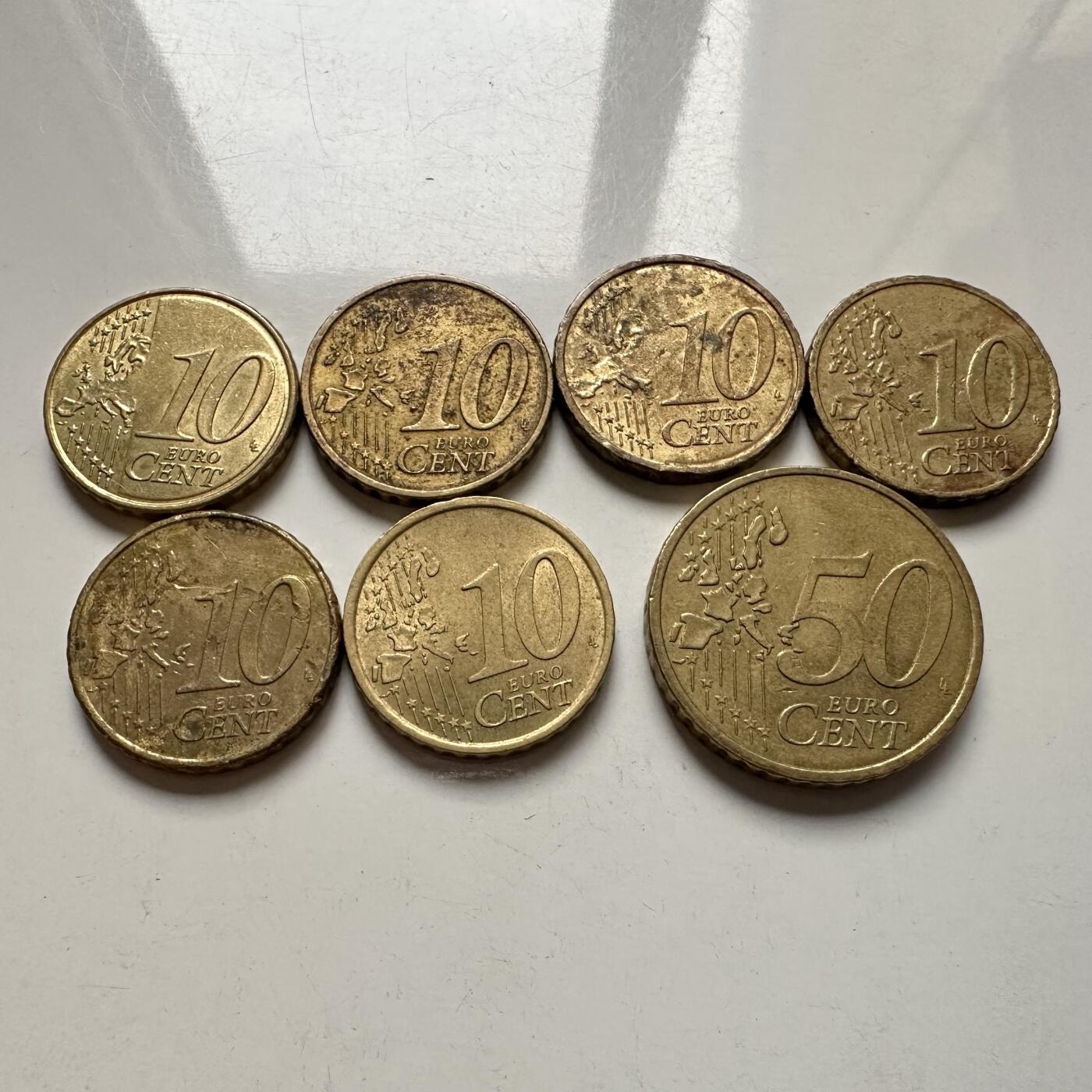 🌹外币初藏🌹🐯2025年第123场  每周二四六晚8️⃣点 接代拍 欧元毫子七枚