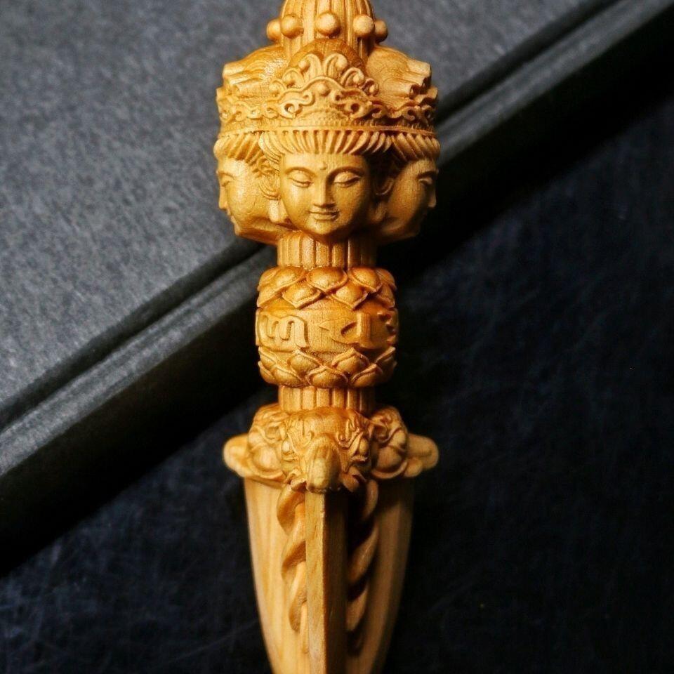 听雨轩（16）木雕 崖柏木雕雕刻金刚杵 11cm