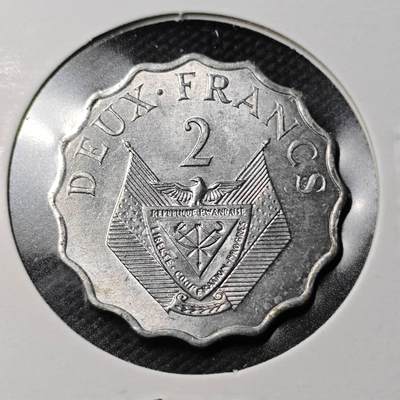 KK钱币收藏小铺  第363场  2月预留时间 周末发货 -  1970卢旺达2法郎 好品