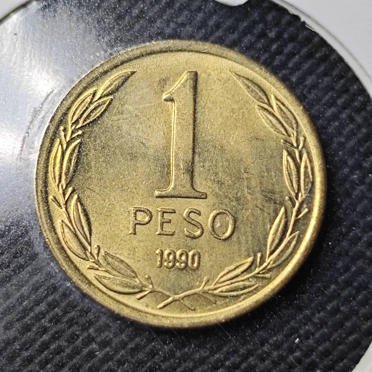 KK钱币收藏小铺  第363场  2月预留时间 周末发货 1990 智利1比索铜币 好品