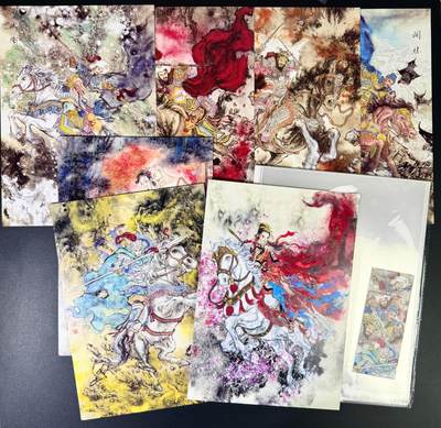 NO.14 好又多金牌大场，双11狂欢！每周一站式配齐，方便凑单！（周6晚8点截拍，卖家送拍0抽成！） - 墨染水浒 梁山五虎将+潘巧云+仇琼英 一套齐【A4大卡+A4卡页+梁山五虎将书签】