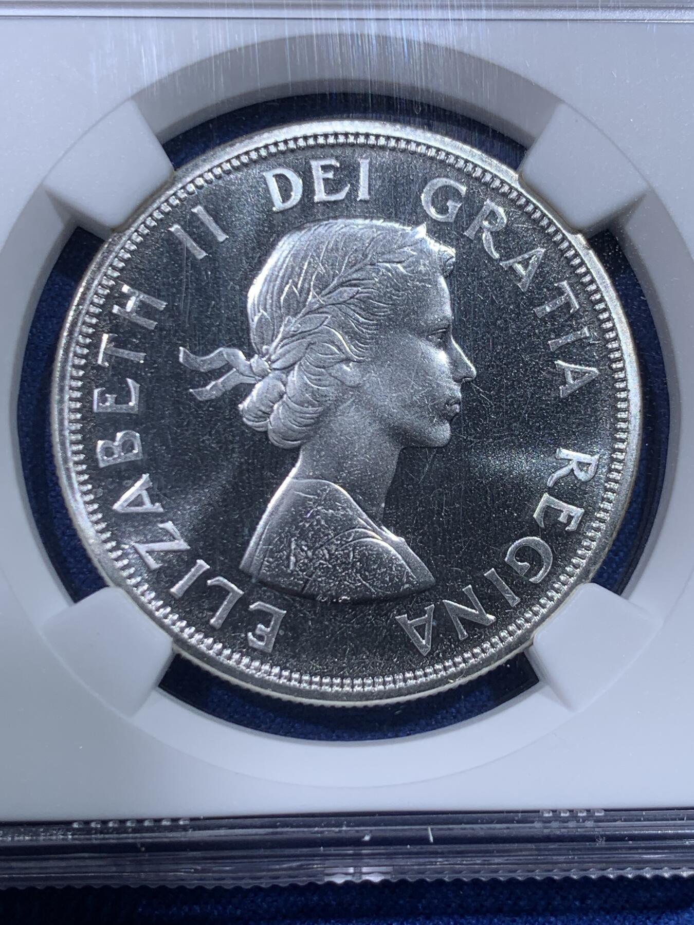 《竞宝斋》第434场 周日，周一2场连拍 （全场包邮） NGC PL64CAMEO 加拿大1964年夏洛特敦百年纪念银币 1元精制币