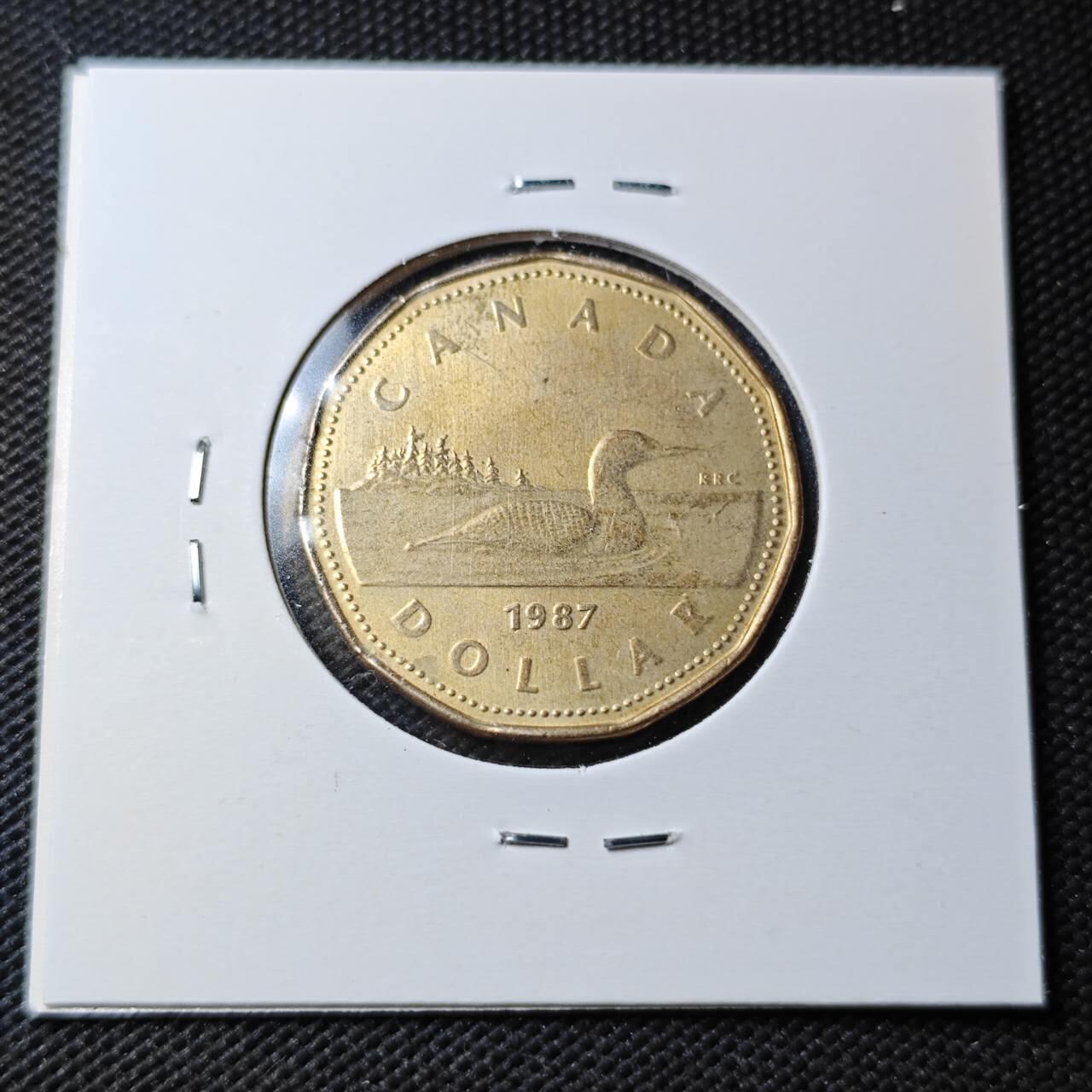 KK钱币收藏小铺  第363场  2月预留时间 周末发货  1987加拿大1元 好品