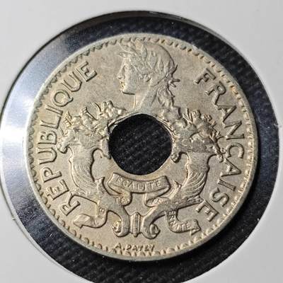 KK钱币收藏小铺  第363场  2月预留时间 周末发货 -  1938法属印支5分镍币