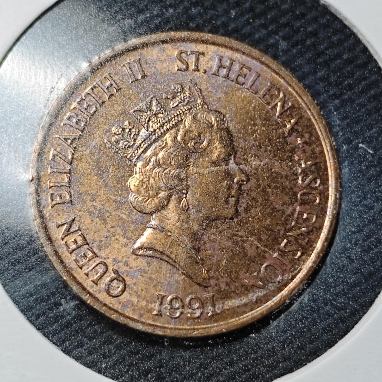 KK钱币收藏小铺  第363场  2月预留时间 周末发货  1991英属阿森松1便士