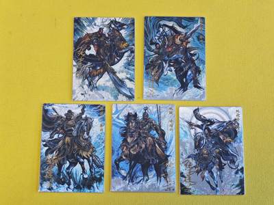 玩卡战线超级大甩拍第45期（周四晚10点半截拍）请寄存过多的卡友准许发货哇！ - 【亲签卡】卡德曼-张建东绘梁山五虎将亲签粗闪卡一套5张