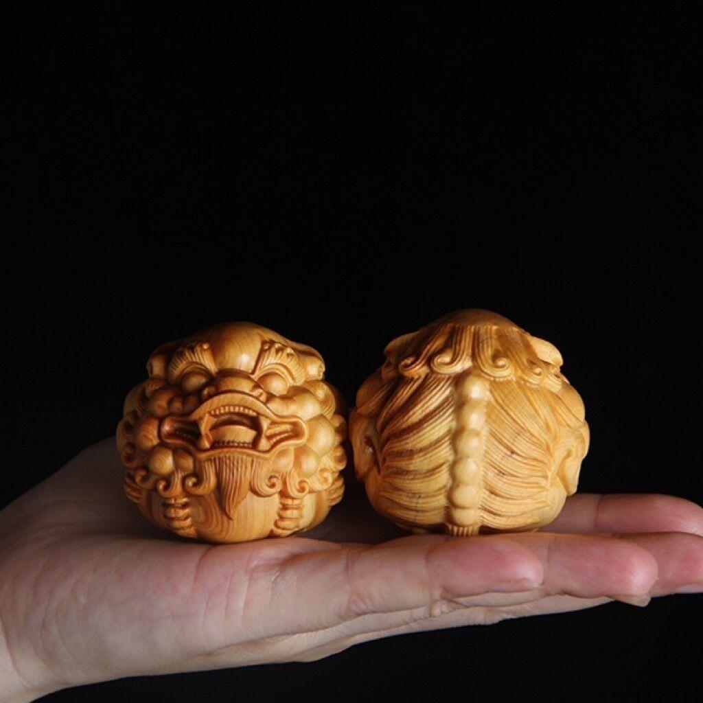 听雨轩（16）木雕 太行崖柏貔貅手球 3.5cm