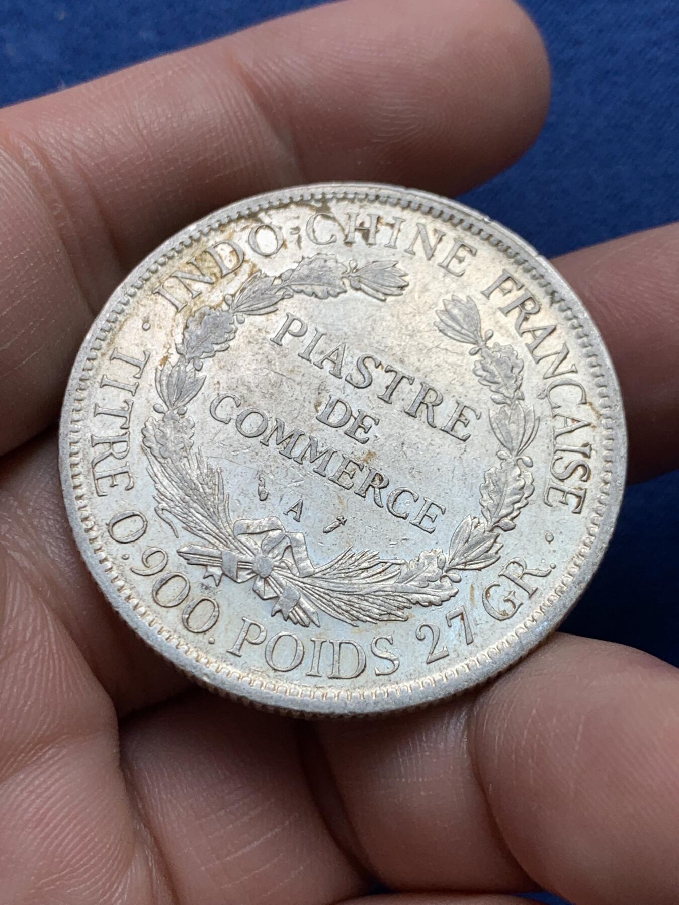 《竞宝斋》第434场 周日，周一2场连拍 （全场包邮） 法属印支1896年坐洋1皮阿斯特银币