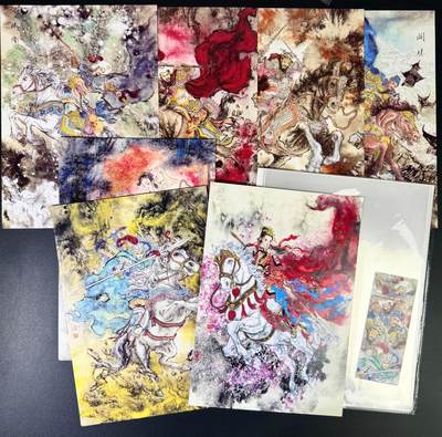 NO.14 好又多金牌大场，双11狂欢！每周一站式配齐，方便凑单！（周6晚8点截拍，卖家送拍0抽成！） - 墨染水浒 梁山五虎将+潘巧云+仇琼英 一套齐【A4大卡+A4卡页+梁山五虎将书签】