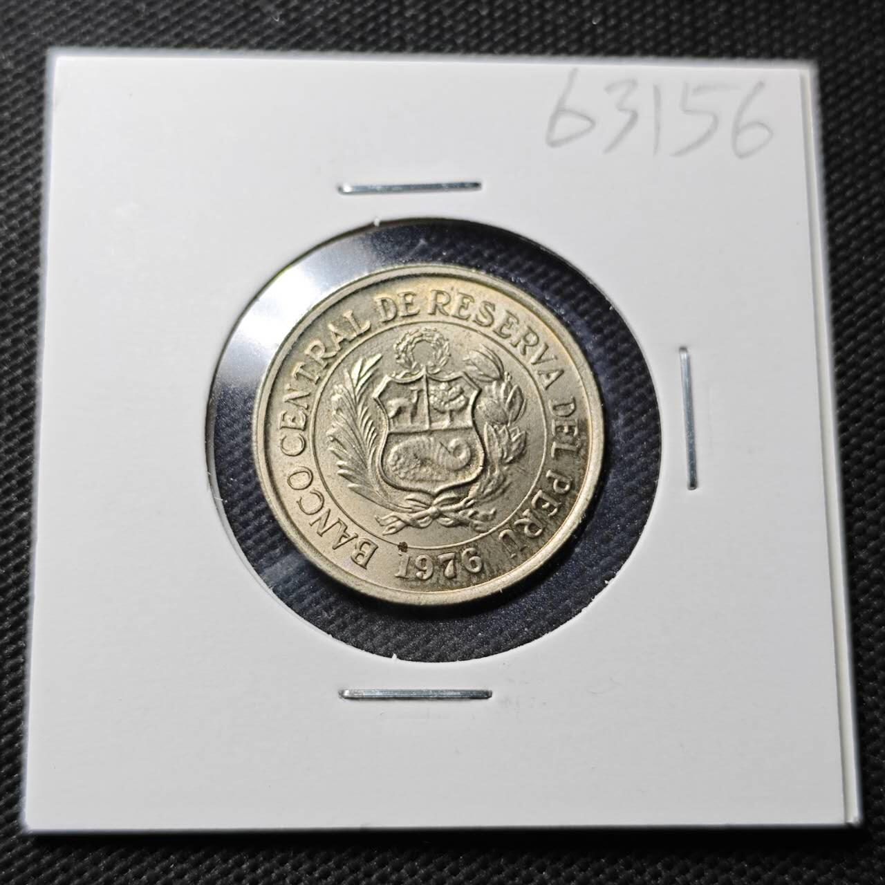 KK钱币收藏小铺  第363场  2月预留时间 周末发货  1976秘鲁5索尔 好品