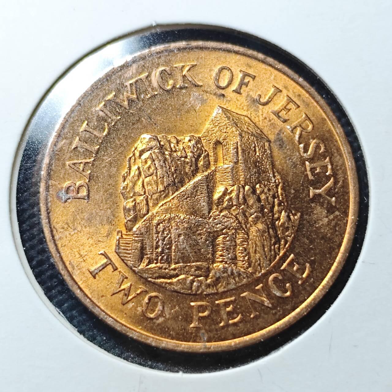 KK钱币收藏小铺  第363场  2月预留时间 周末发货 1983 泽西2便士铜币 好品