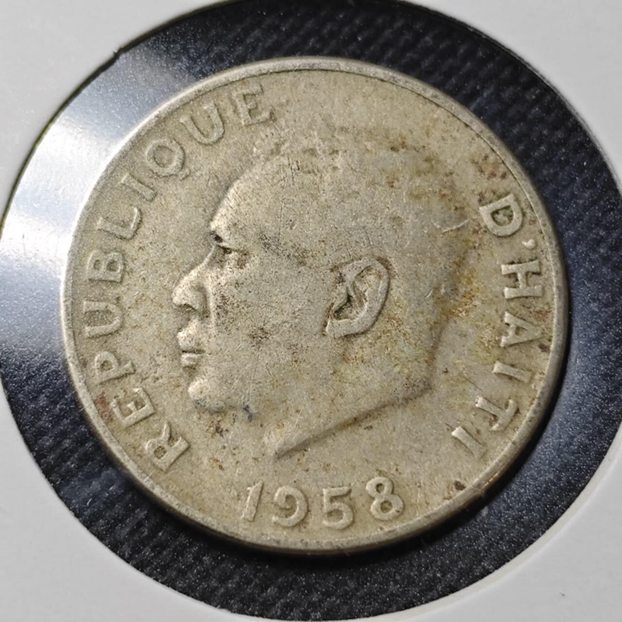 KK钱币收藏小铺  第364场  2月预留时间 周末发货  1958海地10分