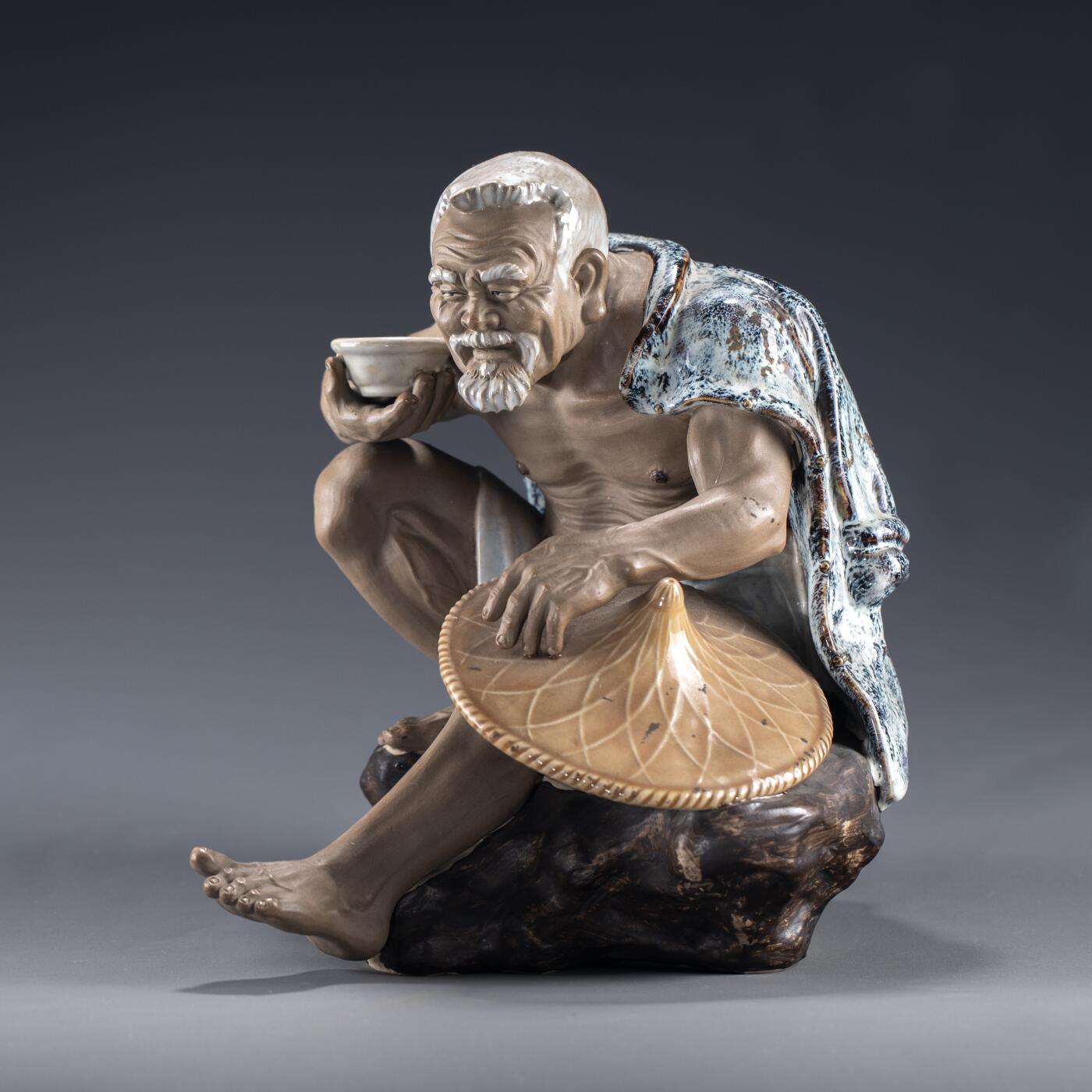 日本大阪雅和auction 2025金秋競賣會第一期 劉澤棉 石灣窯老人 尺寸:W:27 H:26cm